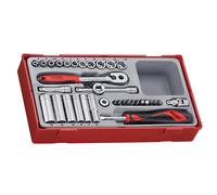 Teng Standard Deep Metric Socket Set 35 Piece 1/4in Drive 4 To 13mm 6Pt TT1435