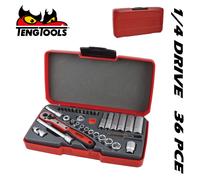 TENG T1436 Socket Set Metric 36 Piece 1/4 in Drive 4mm <-> 13mm Hex Key PZ PH