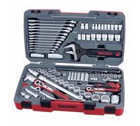 Teng TM127 1/4/3/8/1/2-Inch Drive Tool Set - Red (127-Piece)