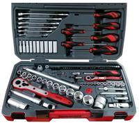 TENG TOOL 95 PIECE 1/4'' & 1/2'' DRIVE SOCKET + SCREW DRIVER & SPANNER SET TM095