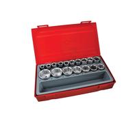 Teng Tools 1/2" Square Drive 17 Piece Metric Regular Socket 6 Point Tools Set