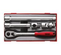 Teng Tools 1/2" Square Drive 5 Piece Ratchet Driver Extension Bars Tools Set