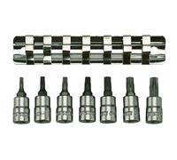 Teng Tools 1/4" TX Bit Socket Clip Rail Set 7 Pieces