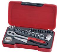 Teng Tools 1/4in Drive 22 Piece Metric Socket & Accessory Set T1422