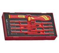 Teng Tools 10 Piece 1000 Volt Insulated Interchangeable Screwdriver Blade & Handle EVA Foam Set - TEAMDV10