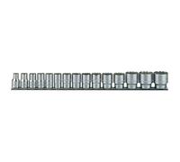 Teng Tools 15 Piece 1/2" Drive Metric Regular Socket Set Clip Rail 10-32mm M1215MM