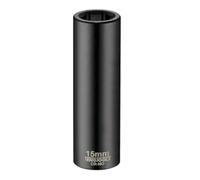 Teng Tools 15MM 1/2 Inch Drive ANSI 6 Point Metric Deep Chrome Molybdenum Impact Socket | Mechanic Tool | Hand Tool - 920615AN