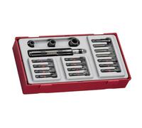 Teng Tools 19 Piece 1/4 Inch Drive Impact Bit, Socket, Screw Extractor, Driver & Adapter Set -TTID19