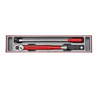 Teng Tools 2 Piece 1/2 Inch Drive 30-150 FT/LB (40-210Nm) Torque Wrench & 17 Inch Long Breaker Bar Tool Tray - TTX2493