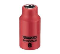 Teng Tools 3/8 Inch Drive 8MM Metric 6 Point 1000 Volt Shallow Insulated Socket | Electricians Tool | Insulated Tool | Electrical Tool - MV380508