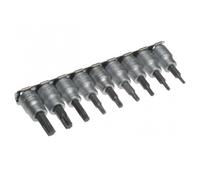 Teng Tools 3/8" Square Drive 9 Piece TX Security Bits Socket Rail Tools Set