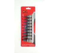 Teng Tools 3/8in Drive 9 Piece Hex Socket Bit Set on a Socket Rail M3812