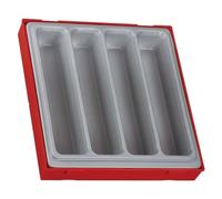 Teng Tools 4 Compartment Double Size Empty Plastic Storage Tray - TTD00, Silver