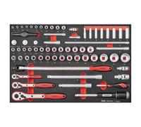 Teng Tools 67 Piece 1/4, 3/8 & 1/2 Inch Drive Maintenance & Automotive Metric 6 & 12 Point Socket EVA Foam Set - TTESK67