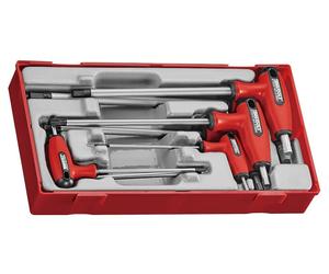 Teng Tools 7 Piece Metric T-Handle Hex Allen Key Set & Case, 2.5mm-8mm, TTHEX7S