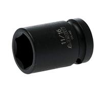 Teng Tools 920122 1/2in Impact Socket - 11/16in Size, 38mm Length, Chrome Molybdenum Steel Heavy-Duty Socket for Power & Air Tools, Ideal for Automotive, Industrial & Workshop Use