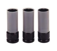 Teng Tools 9203N Wheel Nut Socket Set - 3-Piece 1/2in Drive Deep Impact Sockets 17/19/21mm, Chrome Molybdenum with Protective Inserts, Ideal for Wheel Nuts and Aluminium Wheels