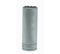 Teng Tools M120621-C - 1/2" Drive 12pt Deep Bi-Hex Socket Metric - 21mm