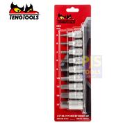 Teng tools M1212 9pc 5-17mm 1/2 sq hexagon allen socket set driver bits