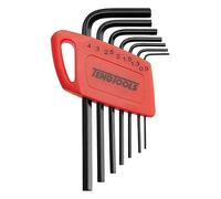 Teng Tools Mini Hex Key Allen Wrench Set Metric 7 Piece CrV - 1477MM | Seven chrome vanadium metric allen key set sizes from 0.9 mm to 4 mm in a compact red folding holder - weighs just 27 g