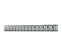 Teng Tools Socket Clip Rail Set 1/2" Drive 15 Pieces