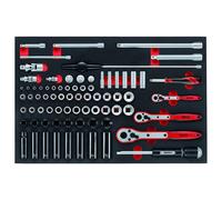 Teng Tools Socket Set FOAM4X4 76 Pieces 1/4" 3/8" 1/2" Drive