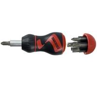 TENG TOOLS STUBBY RATCHETING SCREWDRIVER WITH BIT SET 6 BITS