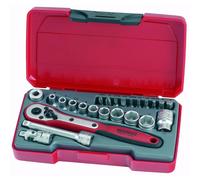 Teng Tools T1424 - 1/4" Drive 6-pt Metric Socket Set & Accessories - 24 pieces
