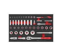 Teng Tools Tefsk44 1/4 & 1/2" Socket Set Foam3 44 Pieces