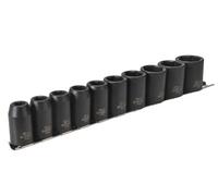 Teng Tools Teng 9121 10-Piece Metric Impact Socket Set For 1/2-Inch Drive