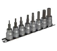 Teng Tools Teng M3811 8-Piece Af Hex Socket Clip Rail Set With 3/8" Drive
