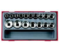 Teng Tools TT1217-6 Socket Set 1/2 inch Drive 6 Pt 17pcs