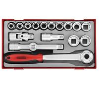 Teng Tools TT1218 - 1/2″ Drive 12-point Socket Set in Tray - 17pcs