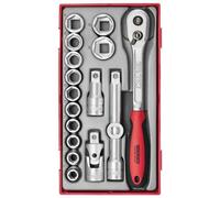 Teng Tools Tt1218 1/2" Socket Set 12 Pt Tt1 17 Pieces