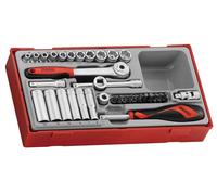 Teng Tools Socket Set TT1435 35-Piece 4-13mm 1/4" Square Drive