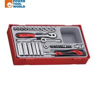 Teng Tools Socket Set TT1435 35-Piece 4-13mm 1/4" Square Drive