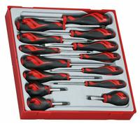 Teng Tools TT2 14 Piece Stubby & Standard Screwdriver Ph, Pz & Flat Set, TTD914N