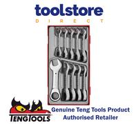 TT6010MRS Stubby Ratcheting Combination Spanner Set 10 Pieces 10mm-19mm By Teng