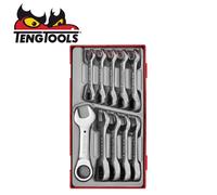 TT6010MRS Stubby Ratcheting Combination Spanner Set 10 Pieces 10mm-19mm By Teng