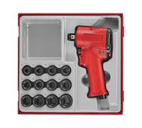 Teng Tools 13pc Mini 1/2 Air Impact Wrench Gun with 12 Impact Sockets TTDAWM13M