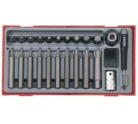 Teng Torx Bit Socket Set 23 Piece 1/2in Drive Short And Long In A Tray TTTX23