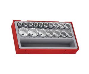 Teng TT1217 40575 1/2-inch Reg Metric 12p Socket Set Drive (17 Pieces)