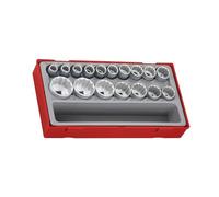 Teng TT1217 40575 1/2-inch Reg Metric 12p Socket Set Drive (17 Pieces) | Professional 17-piece 1/2 drive 12 pt sockets in a TT1 tool tray for organized roller cabinet storage