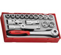 Teng Tools Tt1218 1/2" Socket Set 12 Pt Tt1 17 Pieces