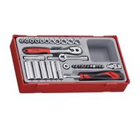 Teng Tools Socket Set TT1435 35-Piece 4-13mm 1/4" Square Drive