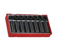 Teng Tools TT9116N - 1/2" Drive 6-point ANSI Impact Socket Metric Set - 16pcs