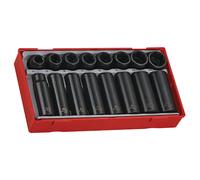 Teng TT9116 Regular/Deep Impact Socket Set, 16 Piece- 1/2in Drive