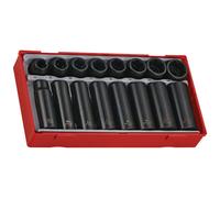Teng TT9116N 16 Piece 1/2" Regular & Deep Impact Socket Set