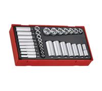 Teng TTAF32 1/ 4-3/ 8-inch Regular/ Deep Socket Set Drive (32 Pieces)