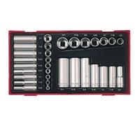 Teng TTAF32 Regular/Deep Socket Set, 32 Piece - 1/4 & 3/8in Drive - TC20 driver